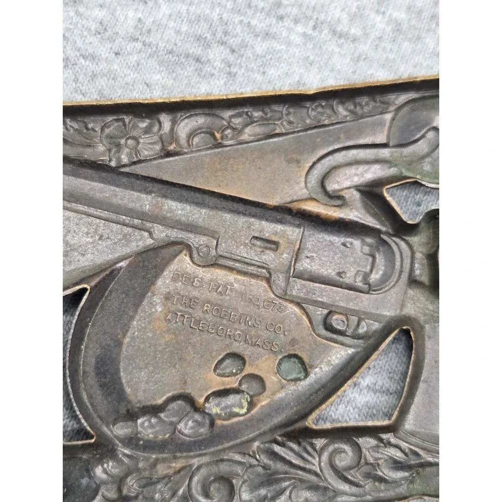Vintage Classic Six Shooter Cowboy Boot Spurs Robbins Co Belt Buckle Western